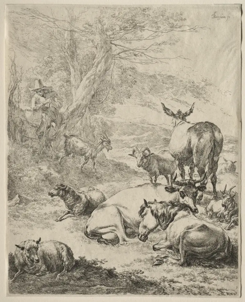 Trzoda w spoczynku, Nicolaes Pietersz. Berchem