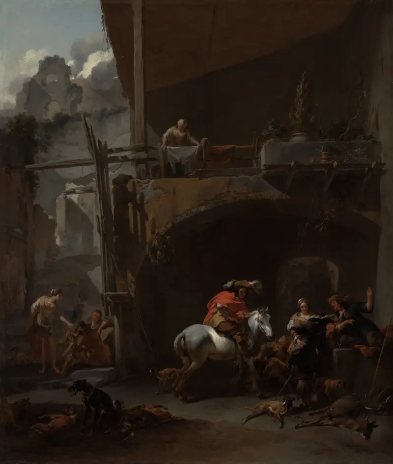 Återkomsten från jakten av Nicolaes Pietersz. Berchem
