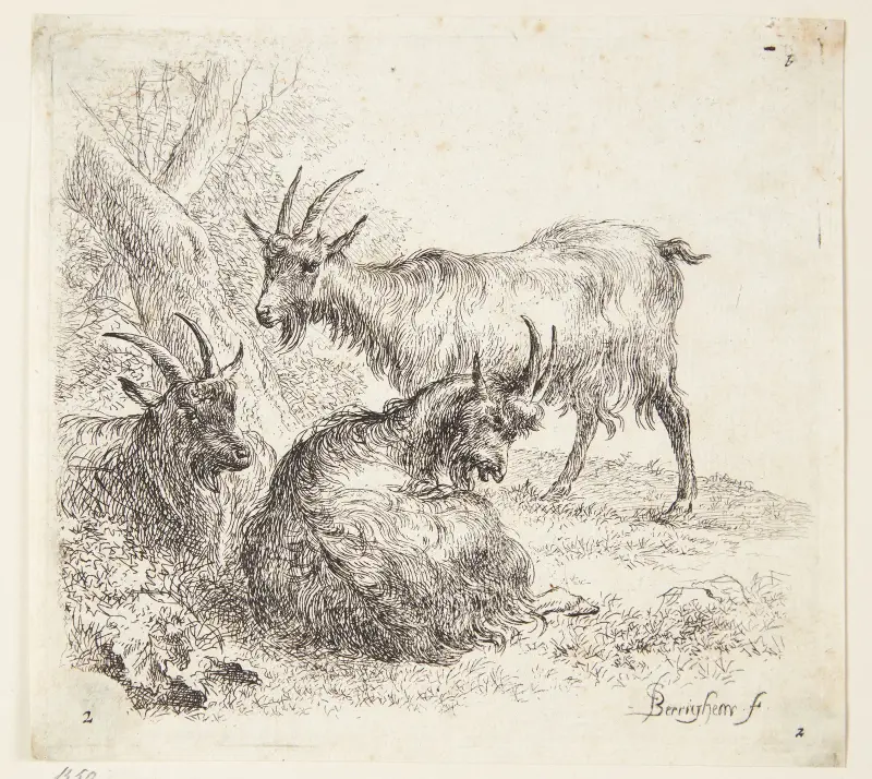 Drei Ziegen – Nr. 1 von Nicolaes Pietersz. Berchem