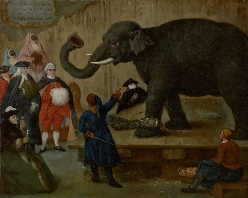 Elefantens uppvisning av Pietro Longhi