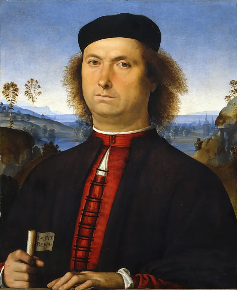 Portrait of Francesco delle Opere av Pietro Perugino