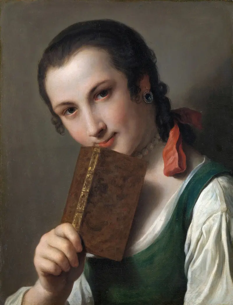 A Young Woman with a Book av Pietro Rotari