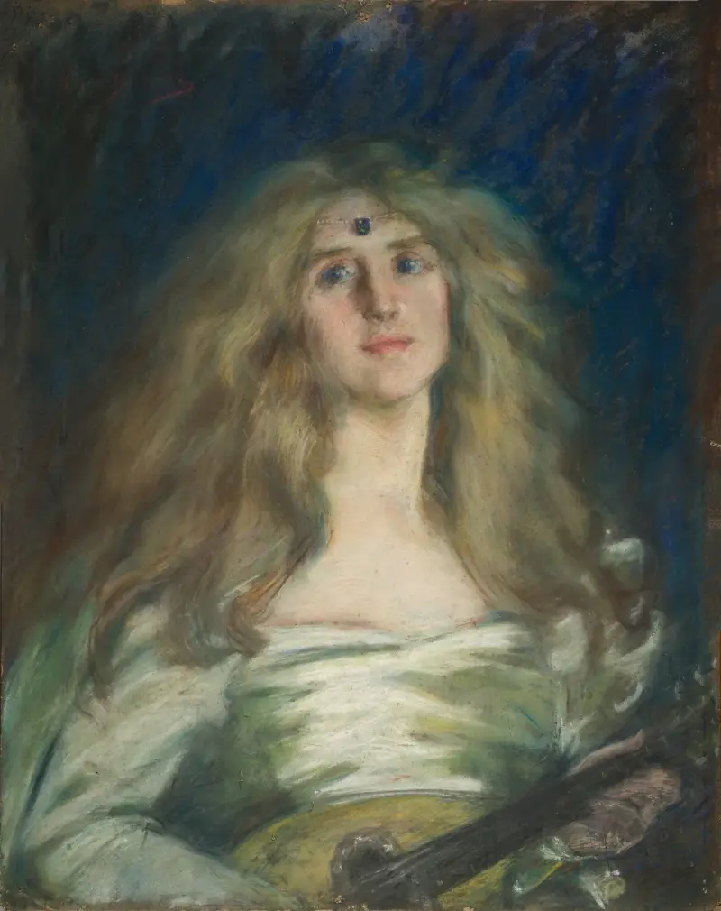 Natalie med mandolin av Alice Pike Barney