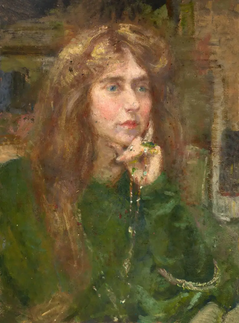 Natalie med halsband av Alice Pike Barney