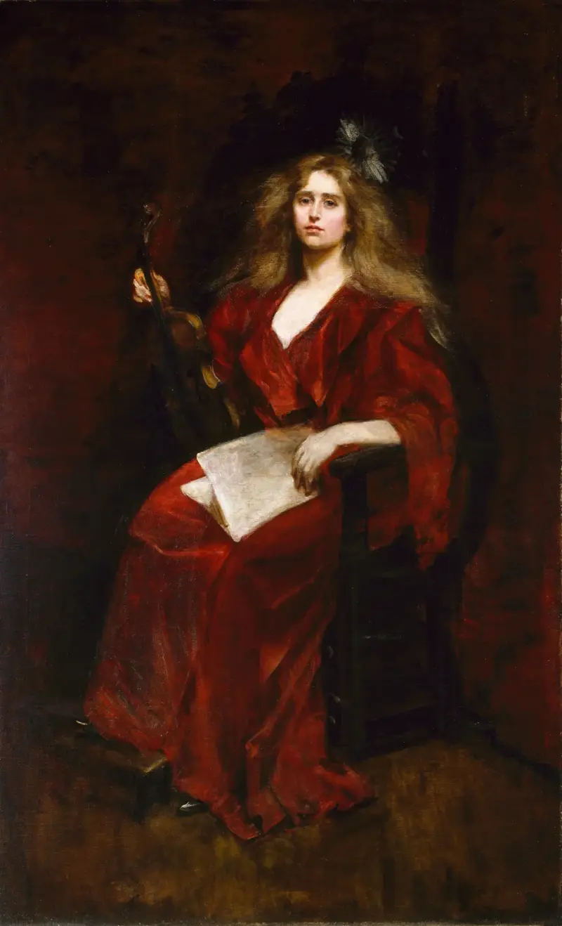 Natalie med violin av Alice Pike Barney