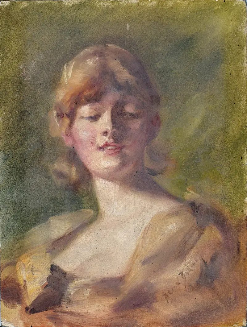 Studie av huvud av Alice Pike Barney