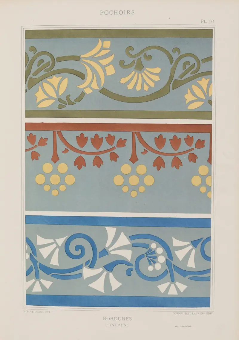 Bårder, ornament av Maurice Pillard Verneuil