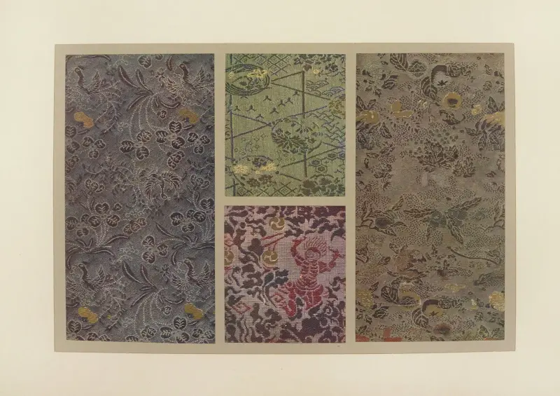 Vögel und Pflanzen; Blumen- und Ornamentmotive; Dämon; Früchte von Maurice Pillard Verneuil