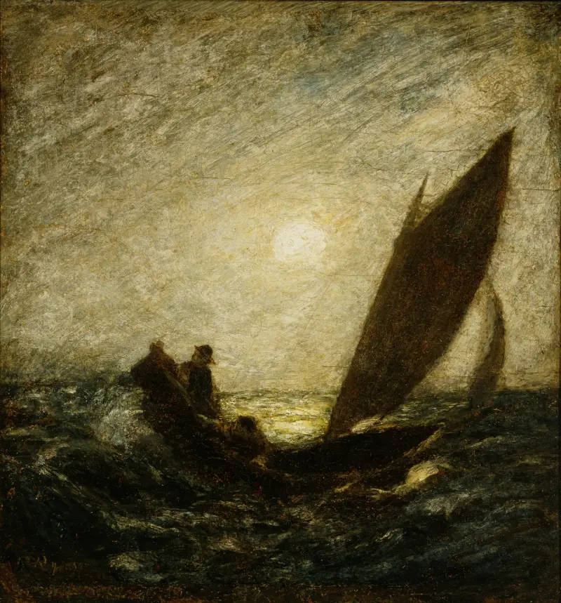 Mit geneigtem Mast und tauchendem Bug von Albert Pinkham Ryder