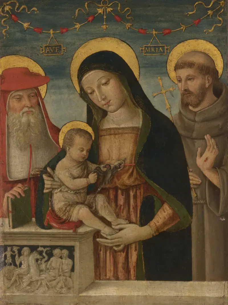 Virgin and Child with Saints Jerome and Francis of Assisi av Pinturicchio