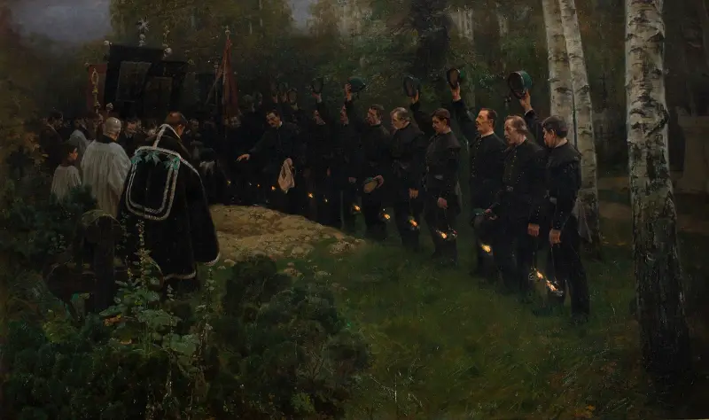Das Begräbnis des Bergmanns von Piotr Stachiewicz