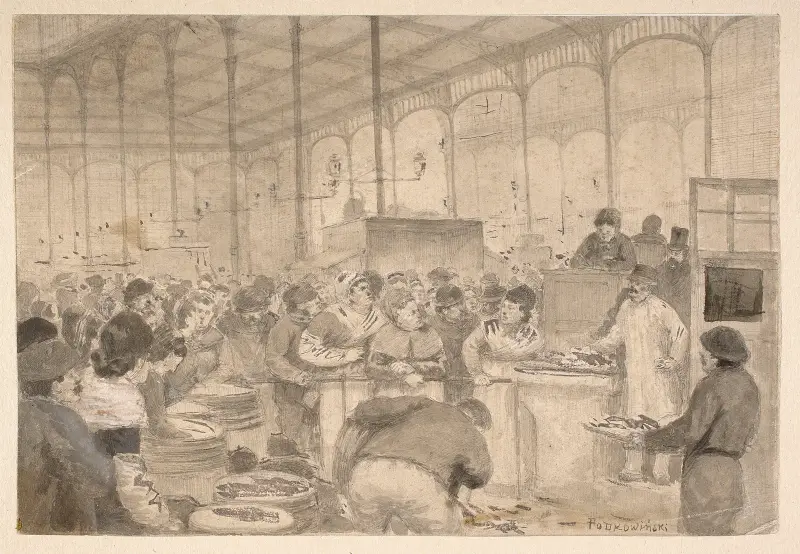 Market hall in Paris av Władysław Podkowiński