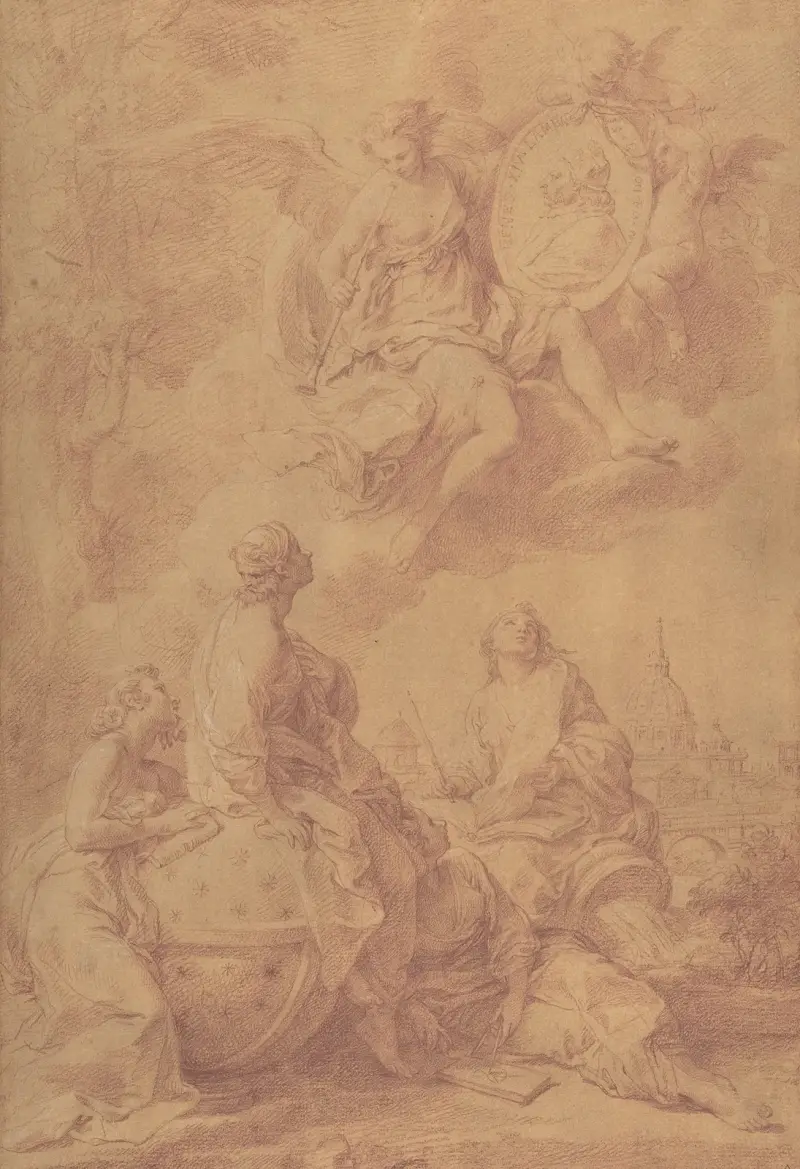 Allegori till ära för påve Benedictus XIV av Pompeo Batoni