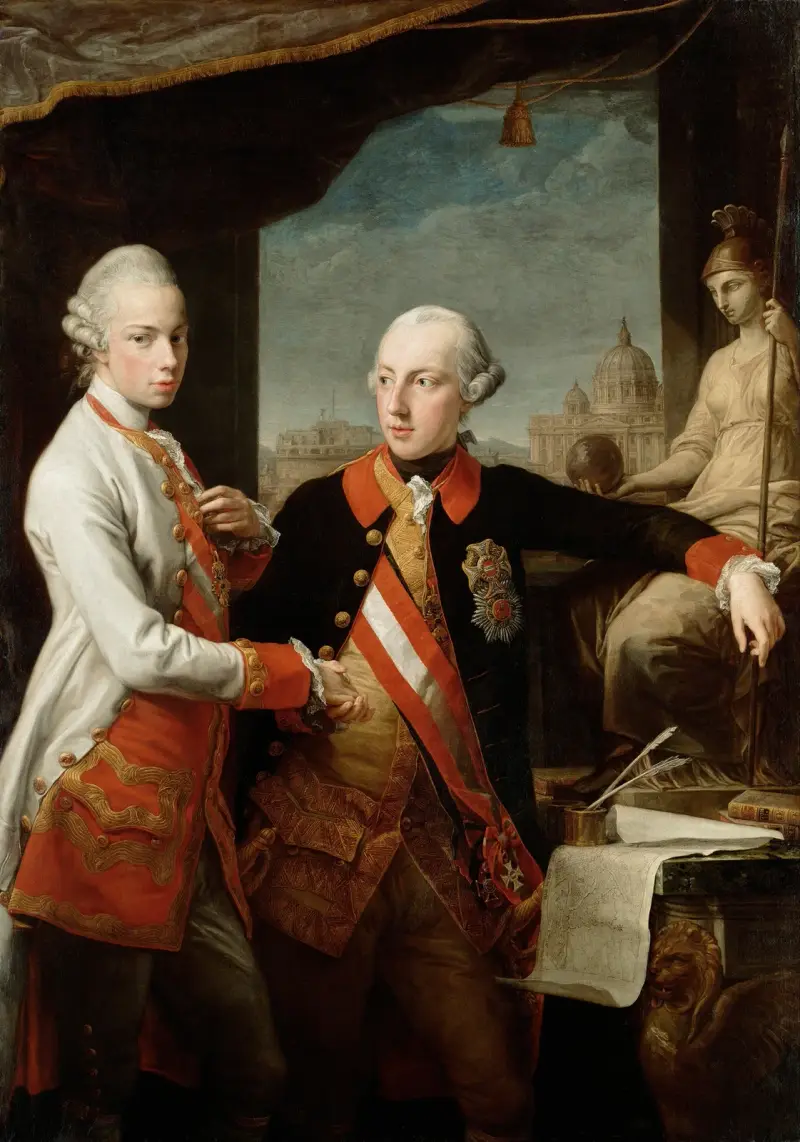 Emperor Joseph II With Grand Duke Pietro Leopoldo Of Tuscany av Pompeo Batoni