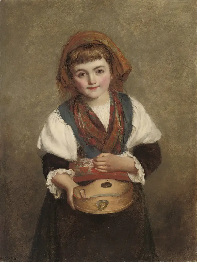 The sweetest little beggar that e’er asked for Alms av William Powell Frith