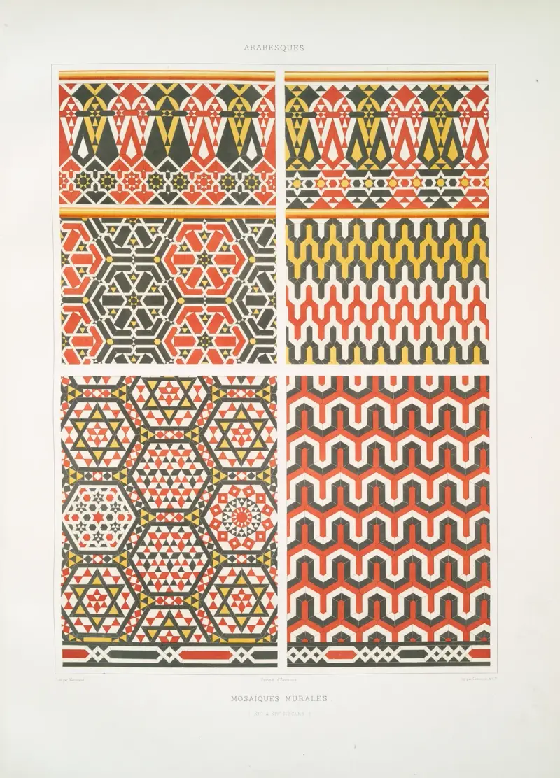 Arabesques; mosaïques murales (XIIe. & XIVe. siècles), 1877 – nr 2 av Émile Prisse d'Avennes
