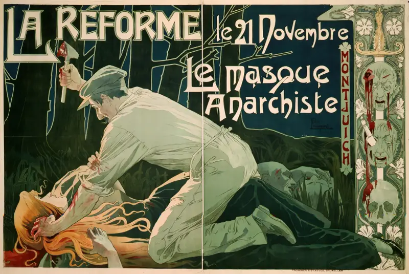 La Réforme, le 21 Novembre, le masque anarchiste av Henri Privat-Livemont