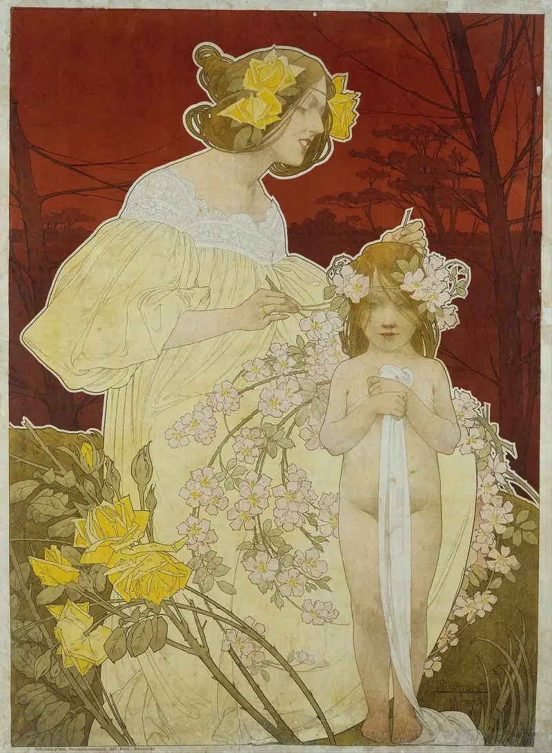 Palais de la Femme. Exposition de 1900 av Henri Privat-Livemont