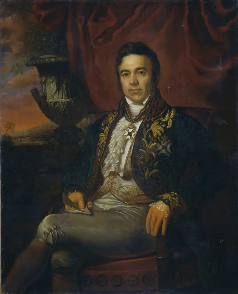 Portrait of Jean Chrétien Baud, Governor-General ad interim of the Dutch East Indies av Raden Saleh