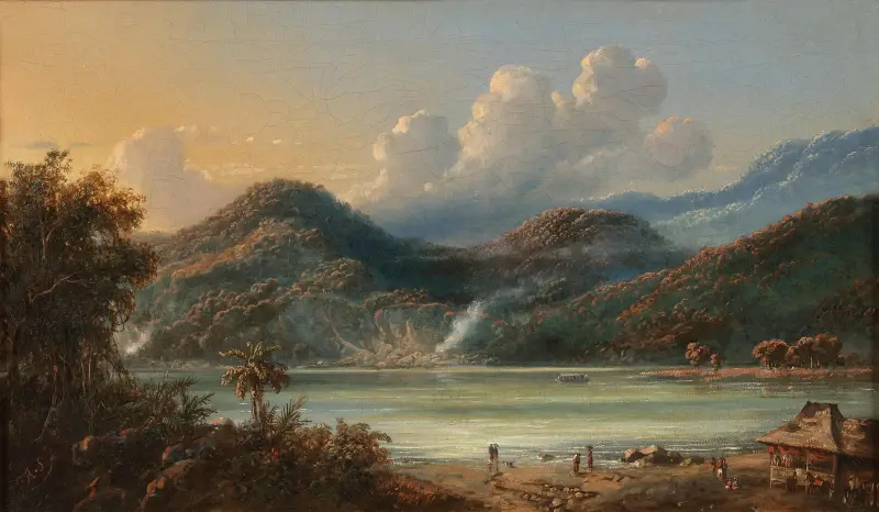 View of Talagabodas av Raden Saleh