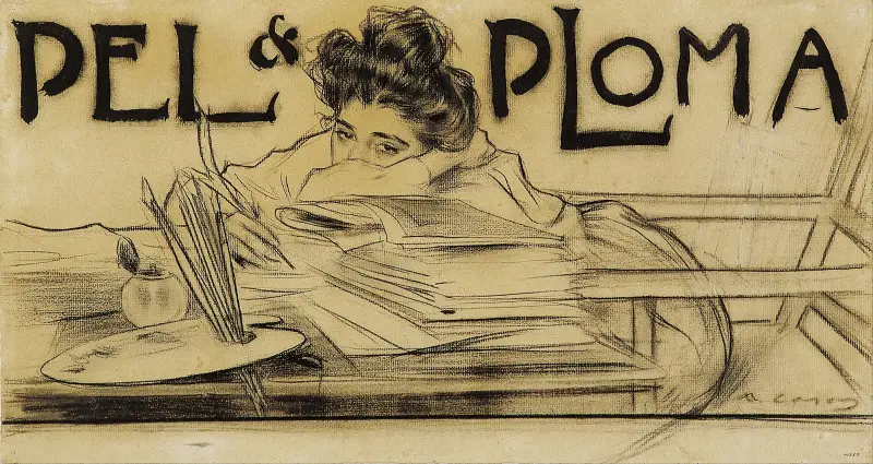 Headpiece for the magazine ‘Pèl i Ploma’ av Ramón Casas