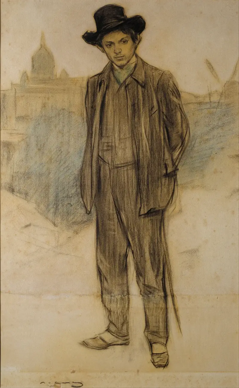 Portrait of Pablo Picasso av Ramón Casas
