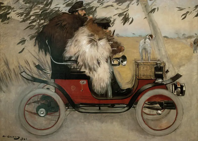 Ramon Casas And Pere Romeu In An Automobile av Ramón Casas