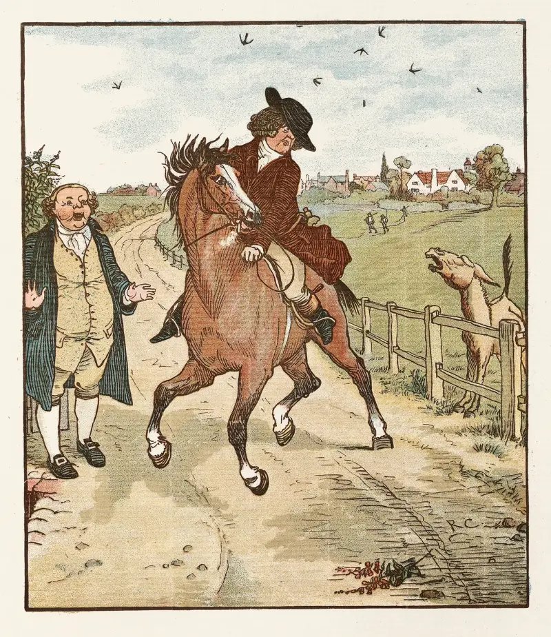 The Diverting History of John Gilpin pl6 av Randolph Caldecott