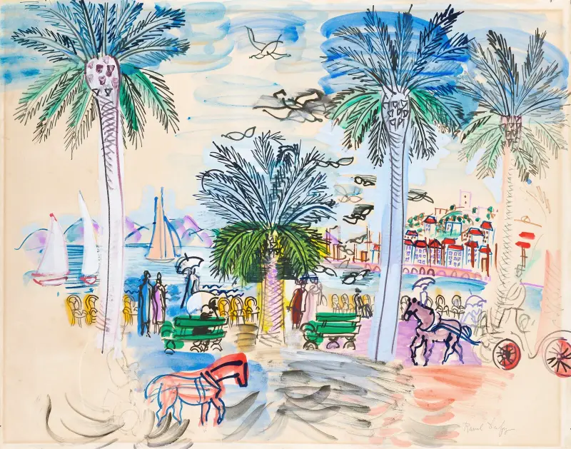 Cannes, Le Suquet sett från Croisette av Raoul Dufy