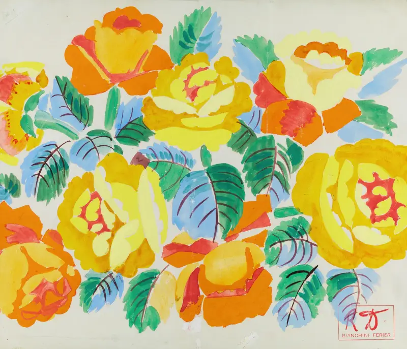 Komposition med gula rosor av Raoul Dufy