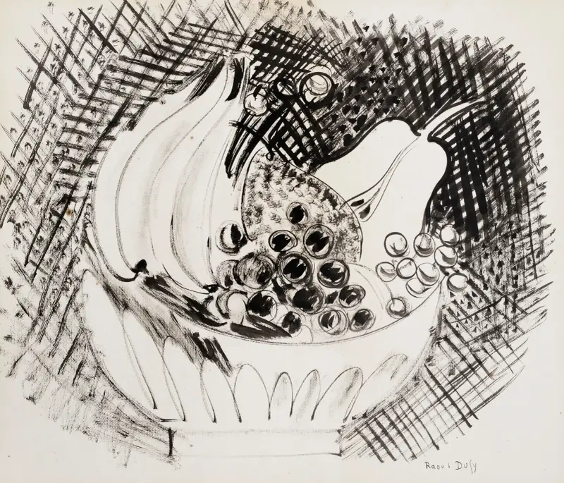 Päron i kompottskål av Raoul Dufy