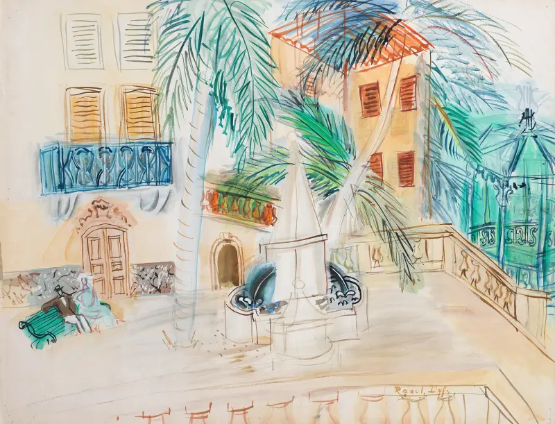 Par på en bänk, Place d’Hyères av Raoul Dufy
