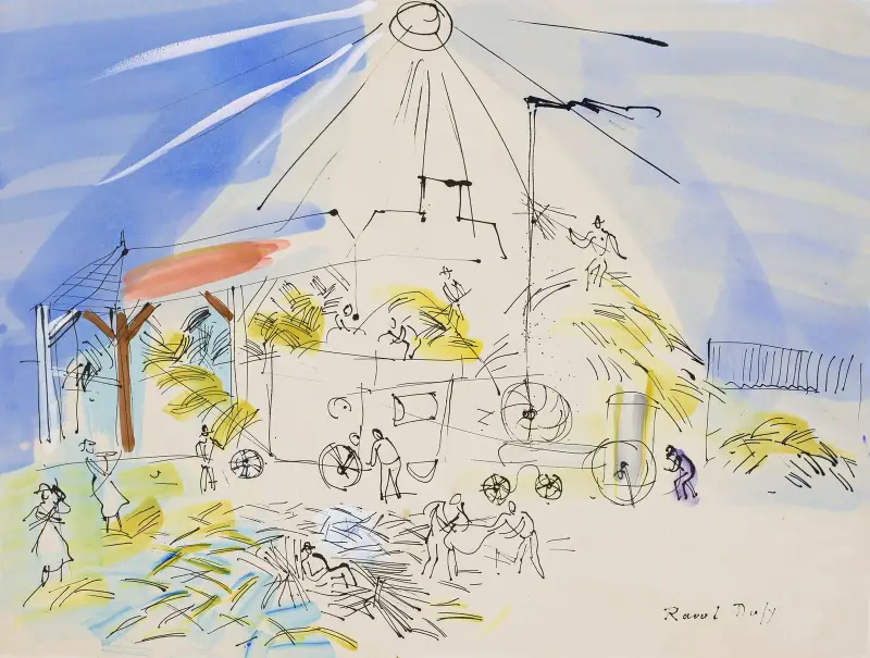 Tröskning i solen av Raoul Dufy