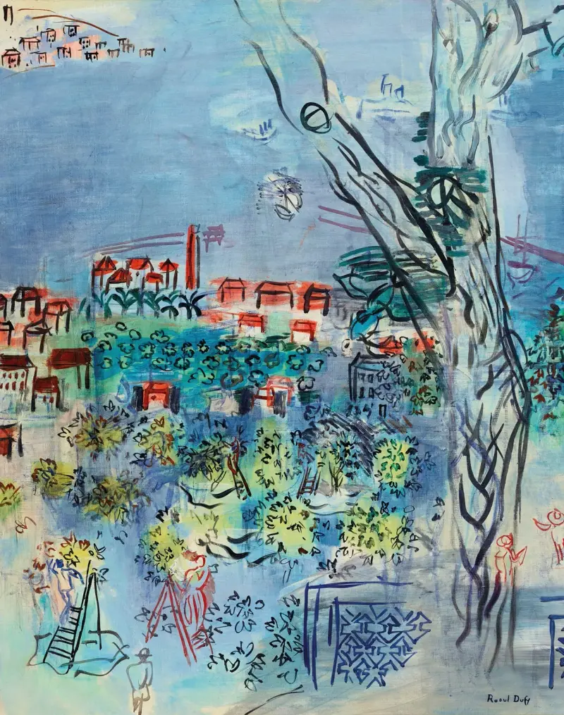 Studie för Golfe-Juan av Raoul Dufy
