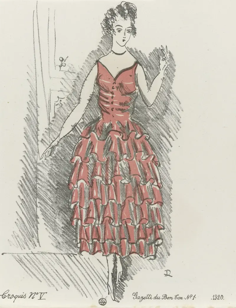 Gazette du Bon Ton – Croquis No V av Raoul Dufy
