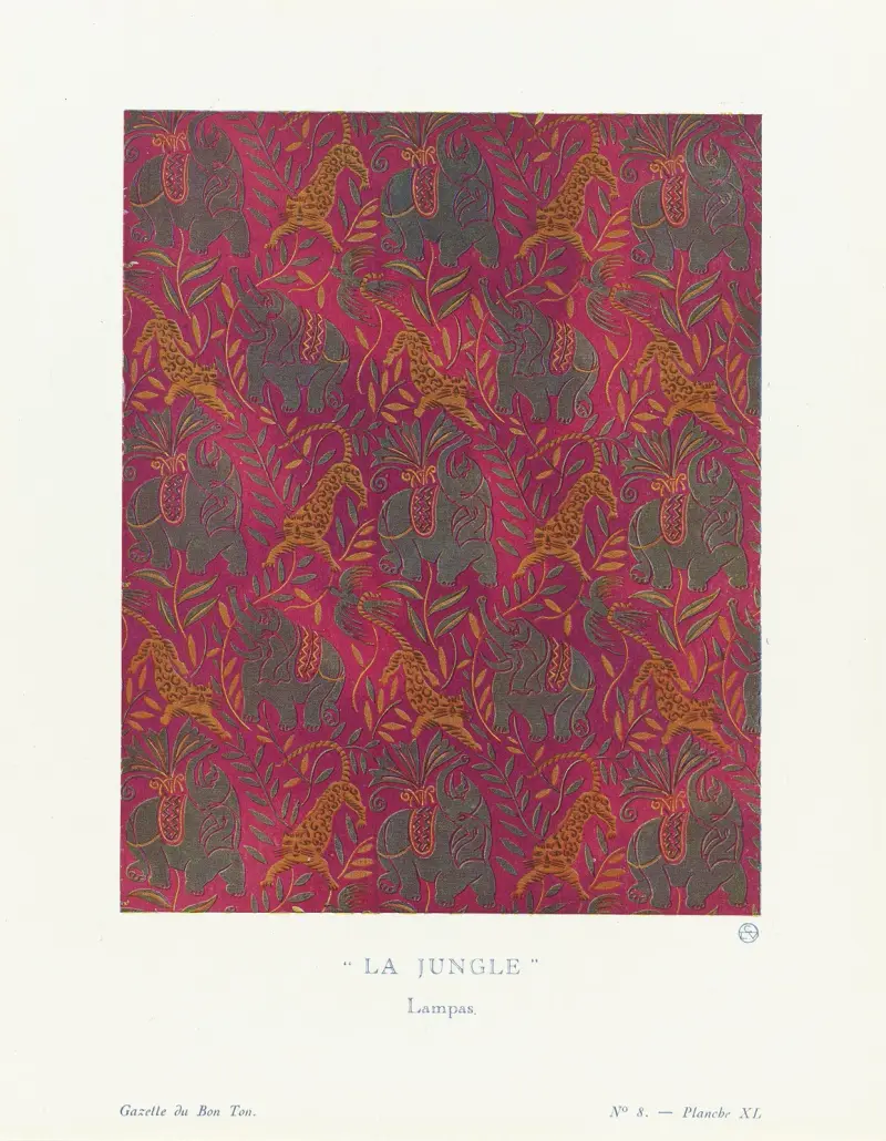 Gazette du Bon Ton – La jungle, Lampas av Raoul Dufy