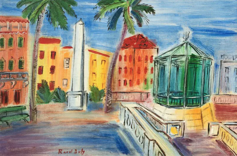Place d'Hyères, obelisken och musikpaviljongen av Raoul Dufy