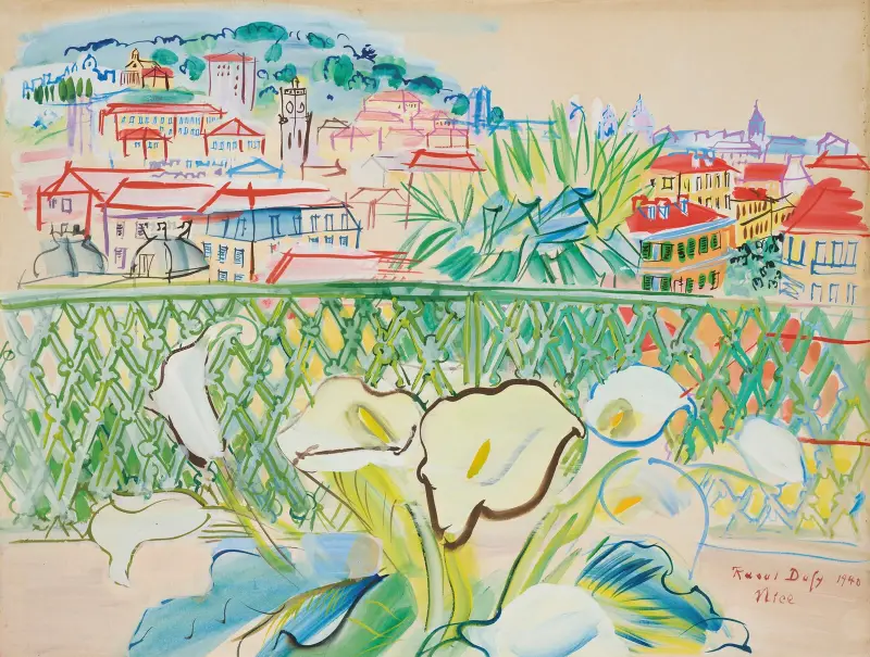 Terassen i Nice av Raoul Dufy