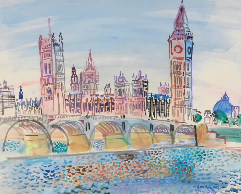 London, parlamentsbyggnaden av Raoul Dufy