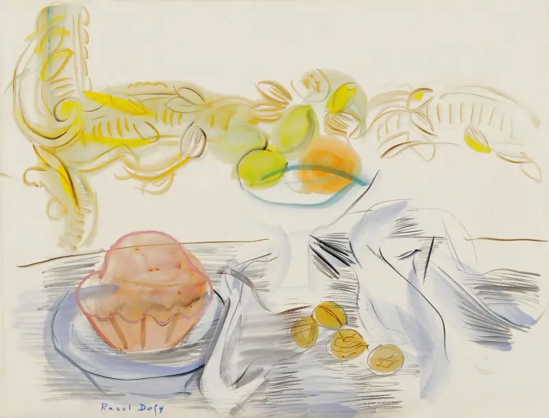 Stillleben mit Brioche und Walnüssen von Raoul Dufy