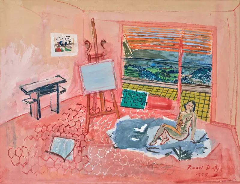 Akt i den röda ateljén i Vence av Raoul Dufy