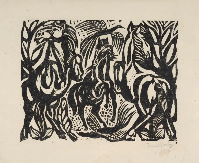Tre hästar av Raoul Dufy