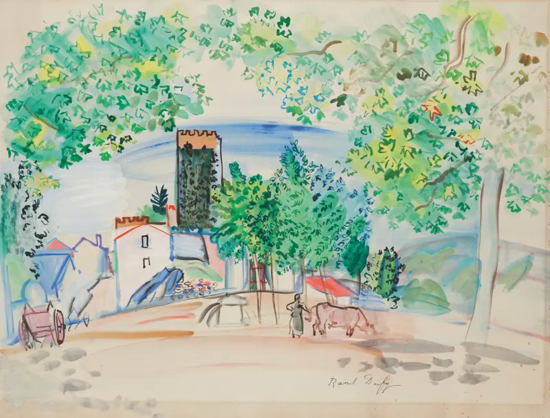 Utsikt över tornet i Vernet-les-Bains av Raoul Dufy