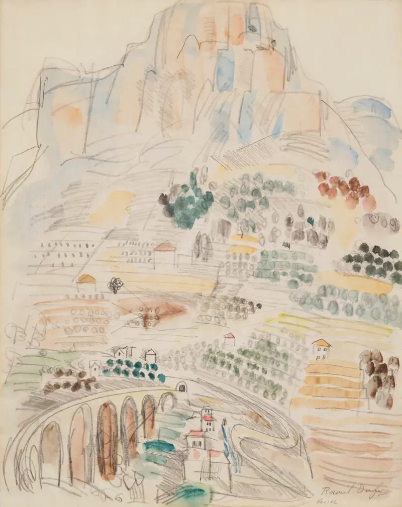Vy av Vence vid foten av Saint-Jeannet av Raoul Dufy