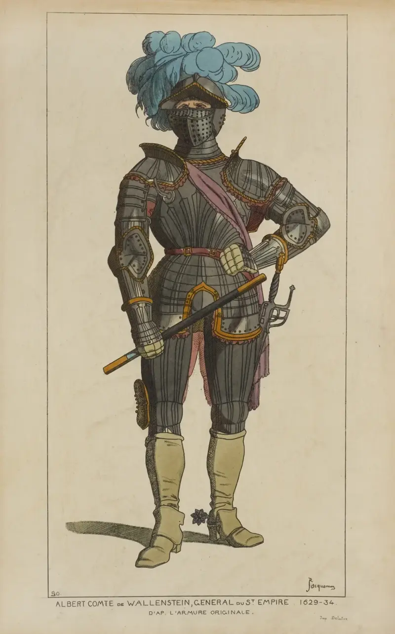 Albert Graf von Wallenstein, General des Heiligen Römischen Reiches. 1629–34. Nach der Originalrüstung. von Raphaël Jacquemin