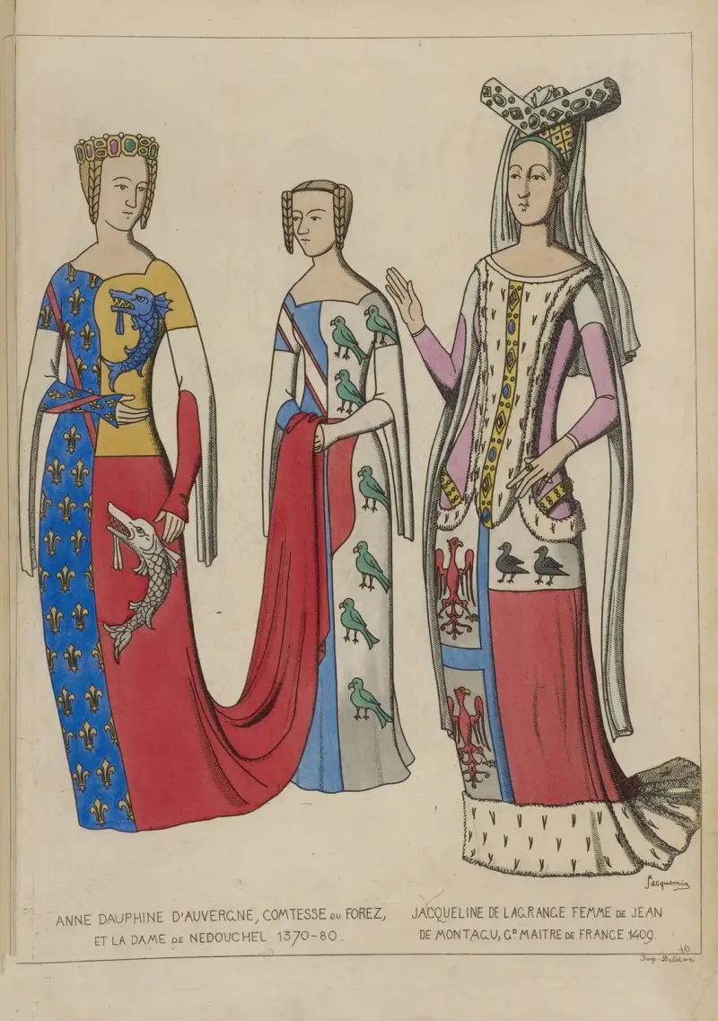 Anne dauphin d’Auvergne, comtesse du Forez, et la dame de Nedouchel 1370-80. av Raphaël Jacquemin