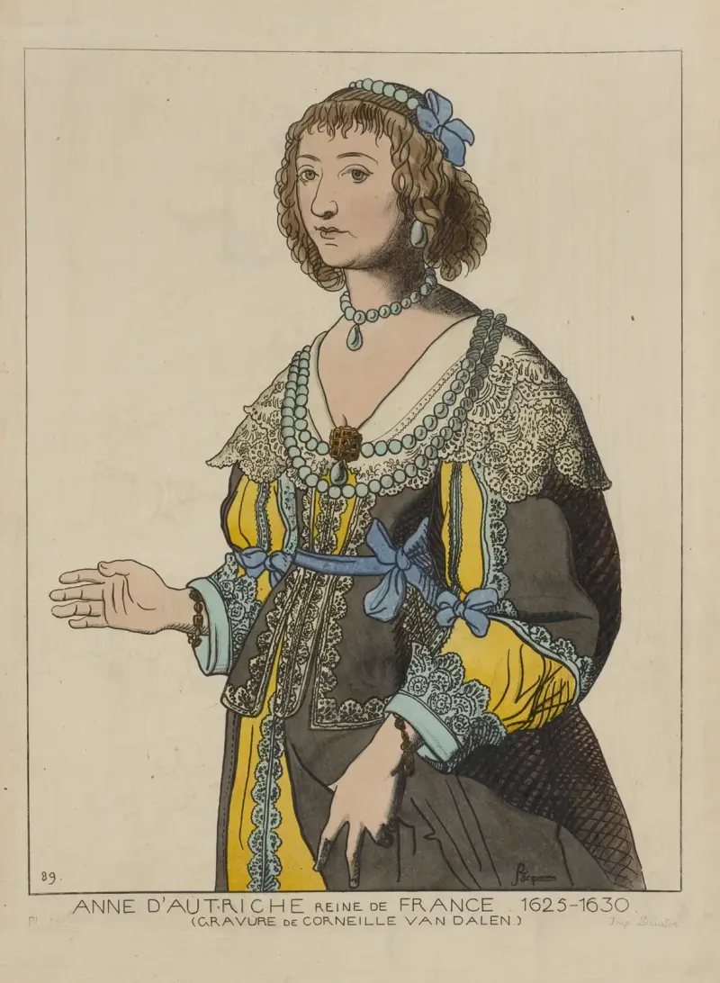 Anne d’Autriche reine de France. 1625-1630. (Gravure de Corneille Van Dalen.) av Raphaël Jacquemin