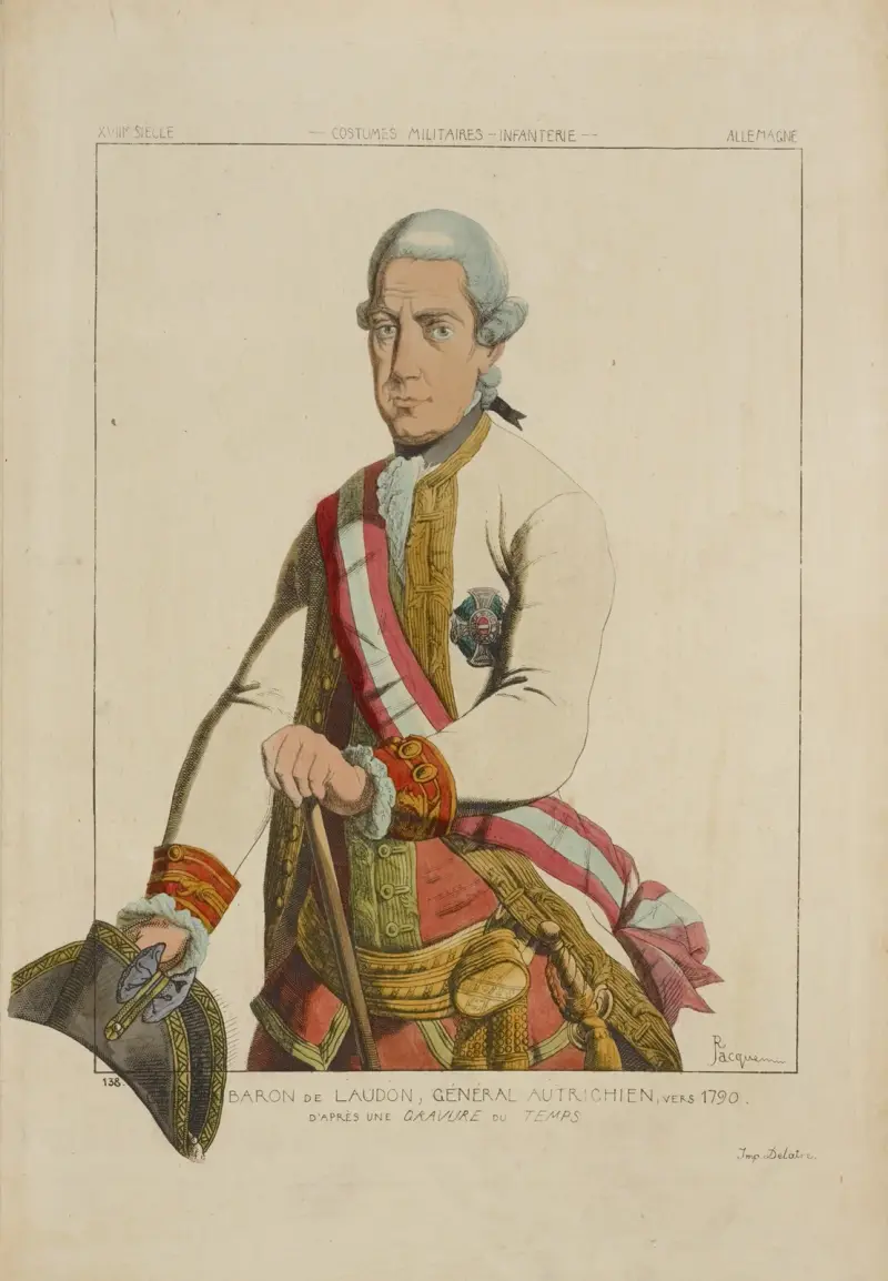 Baron de Laudon, général Autrichien, vers 1790 av Raphaël Jacquemin