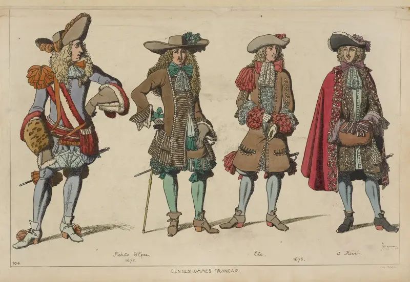 Gentilshommes Francais. Habits d’Epee. Eté, et hiver. 1675. 1678. av Raphaël Jacquemin
