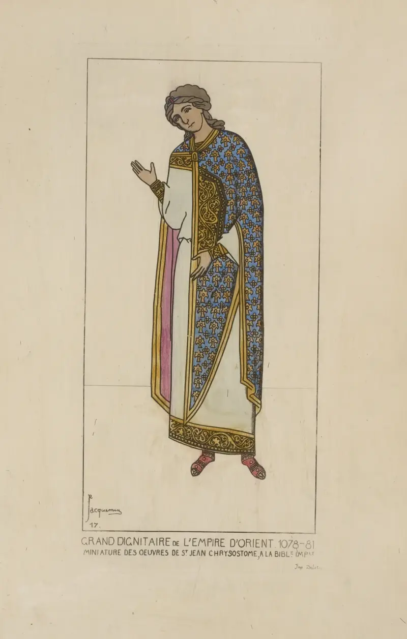 Grand dignitaire de l’Empire d’Orient 1078-81. Miniatures des ouvres de St. Jean Chrysostome, a la Bible Imp[eriale] av Raphaël Jacquemin